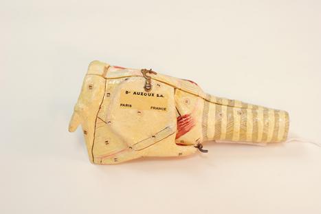 Maison Auzoux France Model of the larynx with removable parts c1880 papier-mâché, paint Harry Brookes Allen Museum of Anatomy and Pathology 516-500283 
